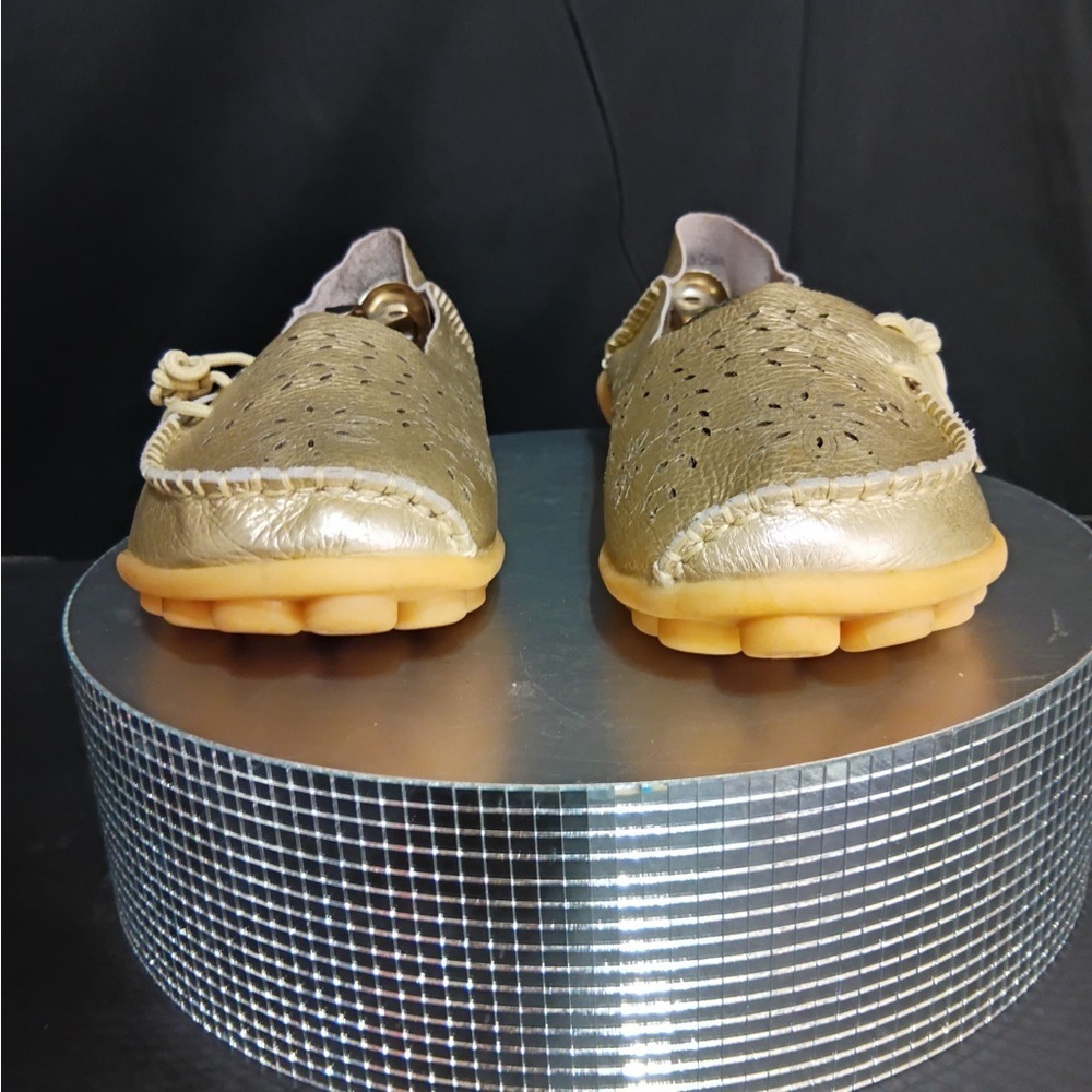 Fantini Gold Women's Loafers pre owned Exellent condition size 44/ 11.5 - Picture 6 of 9